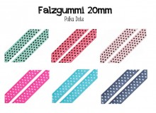Falzgummi Breite 20mm Punkte Polka Dots
